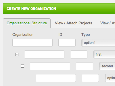 New Organization UI reporttime ui