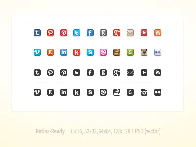 Dead Simple Social Media Icons facebook icons simple small social social media twitter