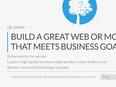 OK, GROW! Rebranding (early version) lato metro minimal typography ui