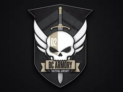 BC Armory Logo airsoft illustrator logo photoshop skull