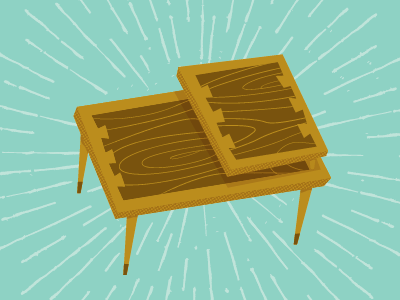 Form of table! illustration lane mcm table wonder twins woodgrain