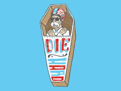 Live Hard Die Hard america blue coffin death die hard illustration live poster red texture type typography usa vector white