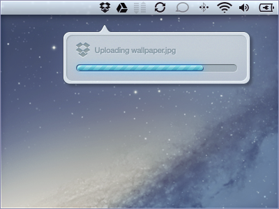 Uploading to DropBox (mouse over) dropbox uploading