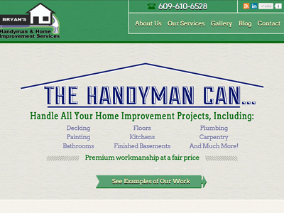 Handyman websites green website wood