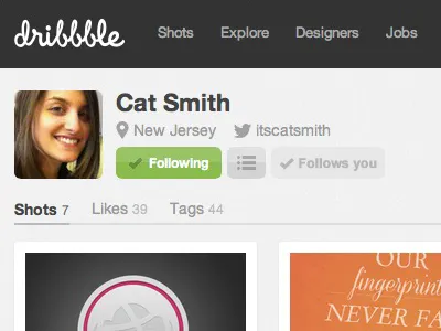 "Follows You" info dribbble follows info proposal suggestion you