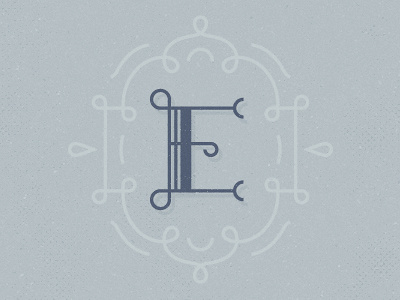 Lines e letter line swirl type typography