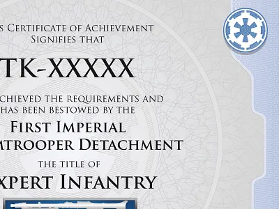 Guilloché 501st certificate guilloche illustration star wars vector