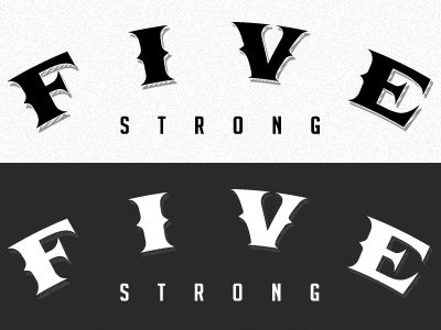 Five Strong Type illustrator typography vector vintage