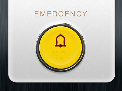 Lift Emergency alert braille button chrome emergency glow indonesia jakarta lift patsyleonard plastic shine transparent yellow