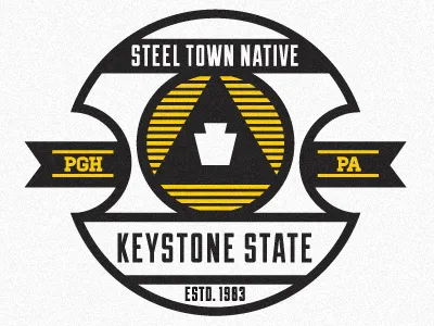 Steel Town Native crest illustration illustrator modern pittsburgh typography