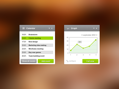 Simple Admin Blocks admin block calendar chart graph ui