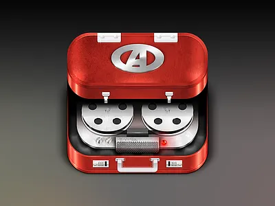 Secret Mission iOS App Icon app briefcase combination dirt game grunge handle icon ios knob light lock metal reflection speaker tape