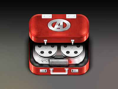 Secret Mission iOS App Icon app briefcase combination dirt game grunge handle icon ios knob light lock metal reflection speaker tape