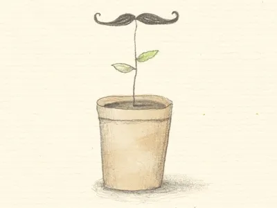 Growing a Moustache... moustache plant sketchbook