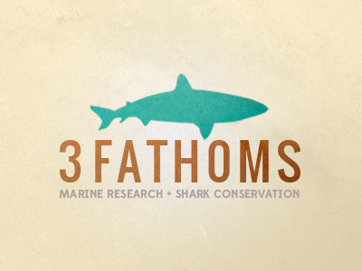 3 Fathoms blue branding bull shark conservation environment identity logo logo design logotype marine non profit orange shark texture