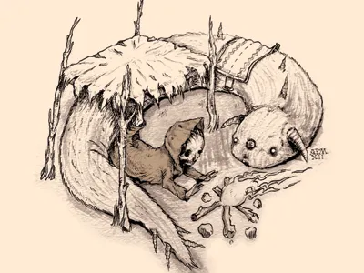 Nightlight art illustration ink sketch sketchbook skull