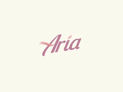 Aria a brand identity flow lettering logo movement soft typography