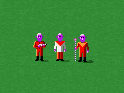 Tinker, tailor, soldier, doctor 8bit game pixel space age