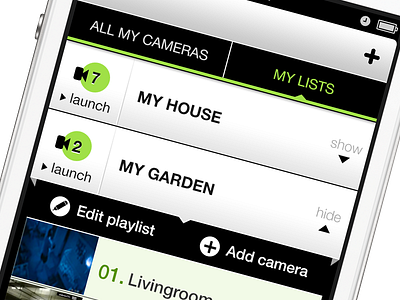 Camlist design fold unfold list mobile mobile design tabs ui ux