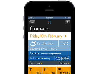 Snoveo App app ios ski snow ui weather