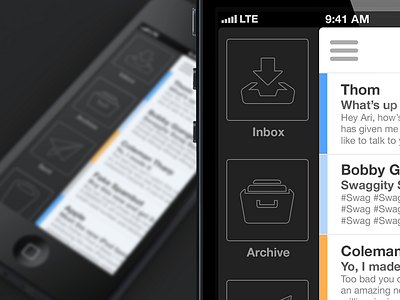 iPhone Mail App v3 color flat design iphone iphone 5 iphone app mail mail app minimal simple