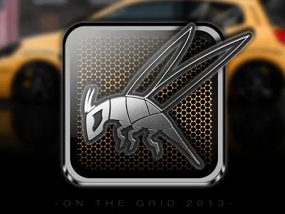 Racing Team Logo Design bee chrome graphics insect logo metal wasp yellow