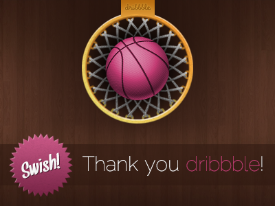 Thank you Dribbble ball debut dribbble invitation thanks