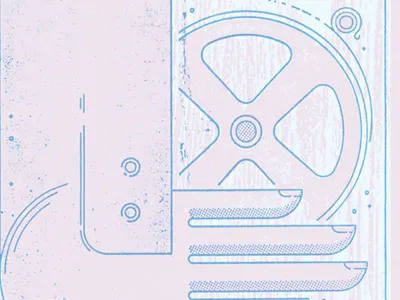 Moogfest blues dials moog poster reels screenprinting synth texture trip