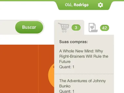 Header shot buttons colors design interface settings shopping cart wip