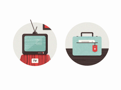 Icons icons suitcase tv