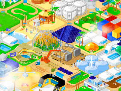 Shiny Islands game concept city game isometric