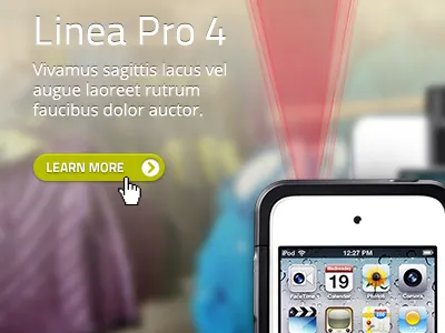 Home page CTA blurred photo cta green hover affect ipad iphone photography tilt shift