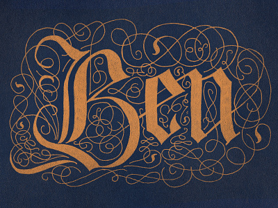 B is for Ben and Blackletter b ben blackletter hand lettering illustration letter my name lettering