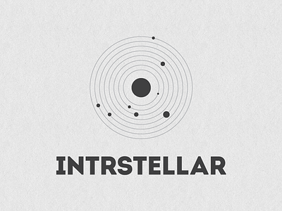 Intrstellar Logo black brand icon image logo planets space type typography white