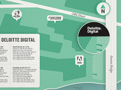 Map Design adobe anytime aurora bluemoon bridge burgers compass deloitte design digital directions fitness fremont illustration map seattle texture typography