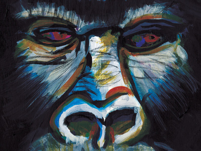 Gorilla canvas illustration painting