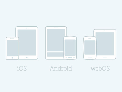 Various Devices android icons ios mobile webos