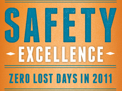 Safety Excellence Banner banner blue design flag graphic graphic design orange print print design texture type typography