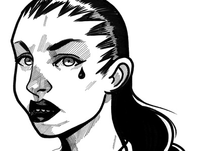 A Super A Day 101 - Black + White character design comic illustration portraits