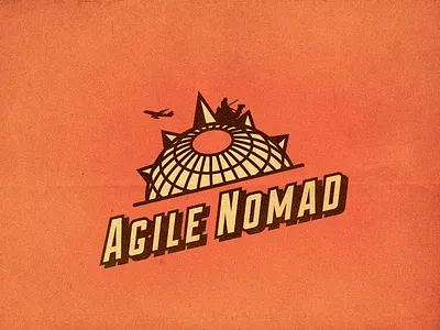 Agile Nomad - Logo Concept Proposal agile nomad airplane camel compass duke globe growcase identity logo logo design logo designer nomad nomadic plane pyramid pyramids retro rider