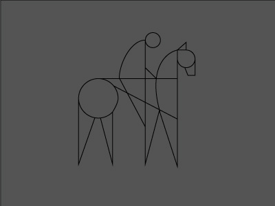 Tired Horsey guy geometric horse illustration