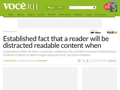 Menu concept VoceRH concept green layout magazine menu navigation site