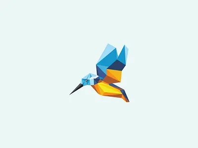 Unused Poly Bird bird identity kingfisher logo mark polygon proposal rejected
