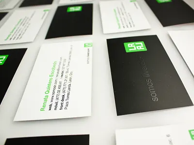 Business Card barnish business card green logo print