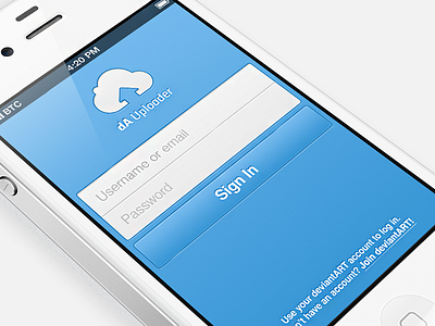 dA Uploader Login app deviantart ios login stash uploader