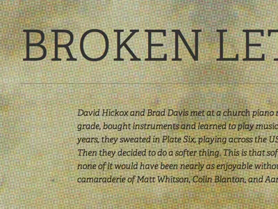 Broken Letters website broken letters music