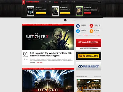 CDProjekt RED - Official Blog blog cdp cdprojekt simple theme web witcher wordpress