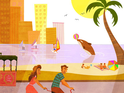 West Coast(ing) editorial illustration