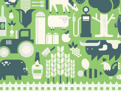 Agriculture Illustration 2 4 agriculture animals color farming illustration nature vector