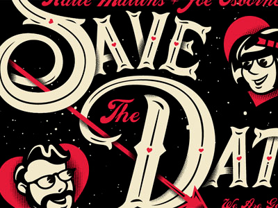 The things we do for love... hearts lettering save the date